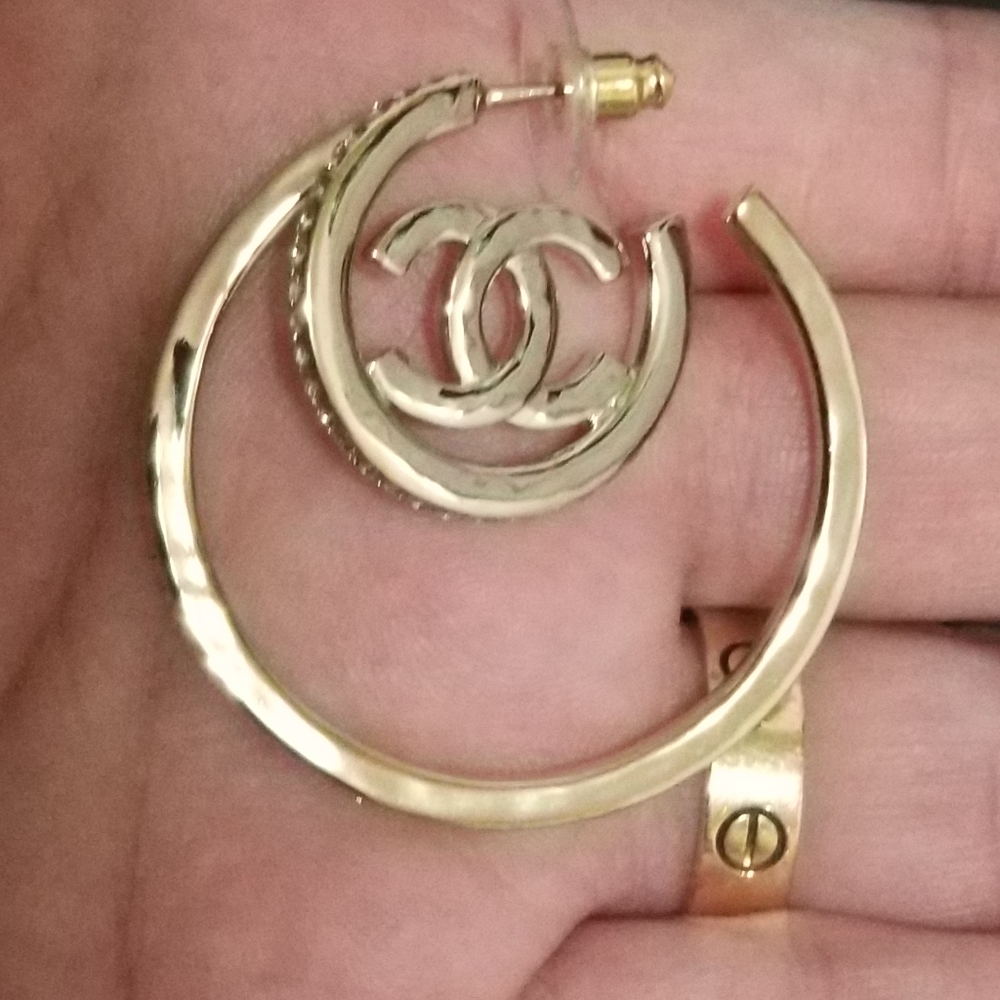 Chanel CC Gold & Christals Earnings - Picture 9 of 16
